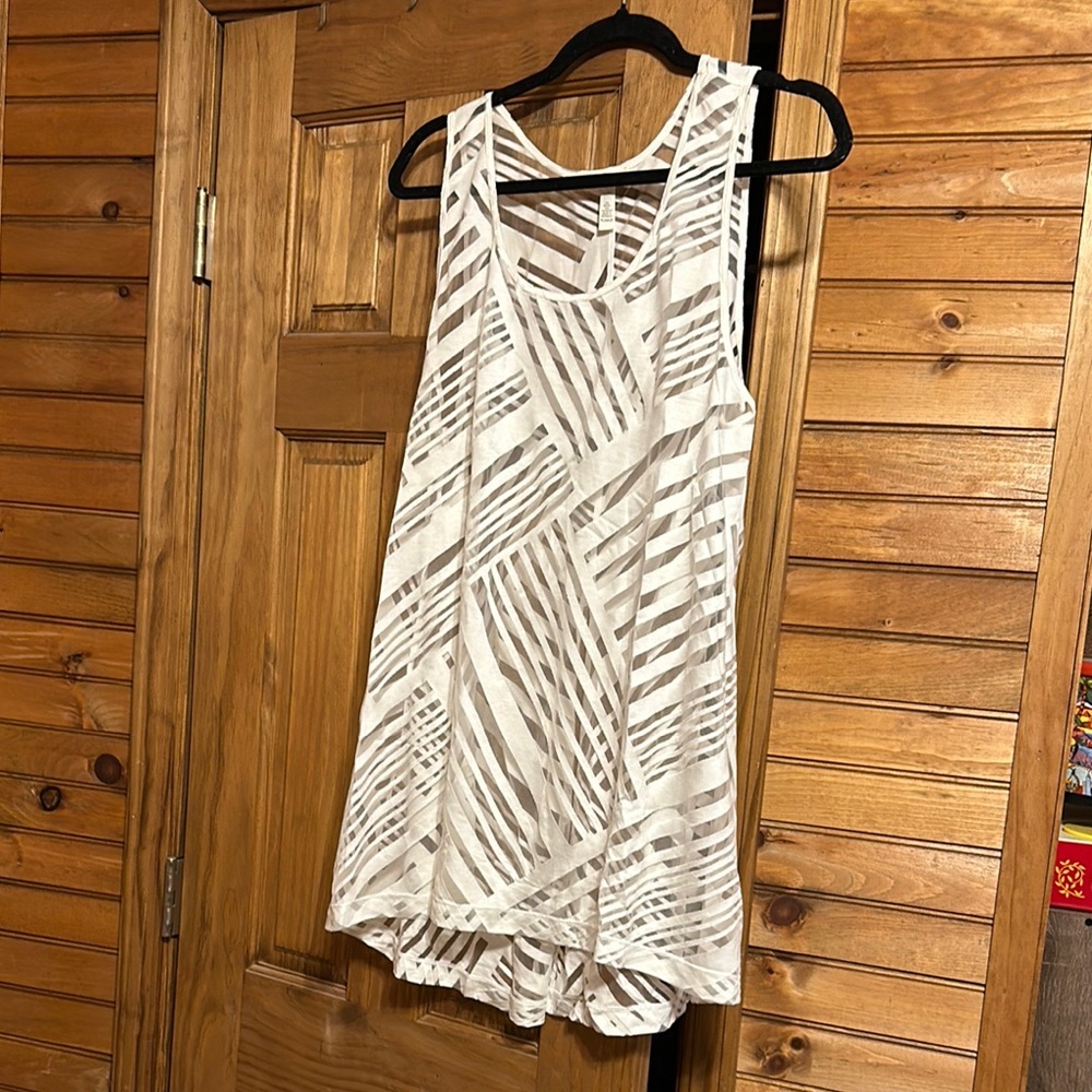 Soma White Striped Swim Coverup